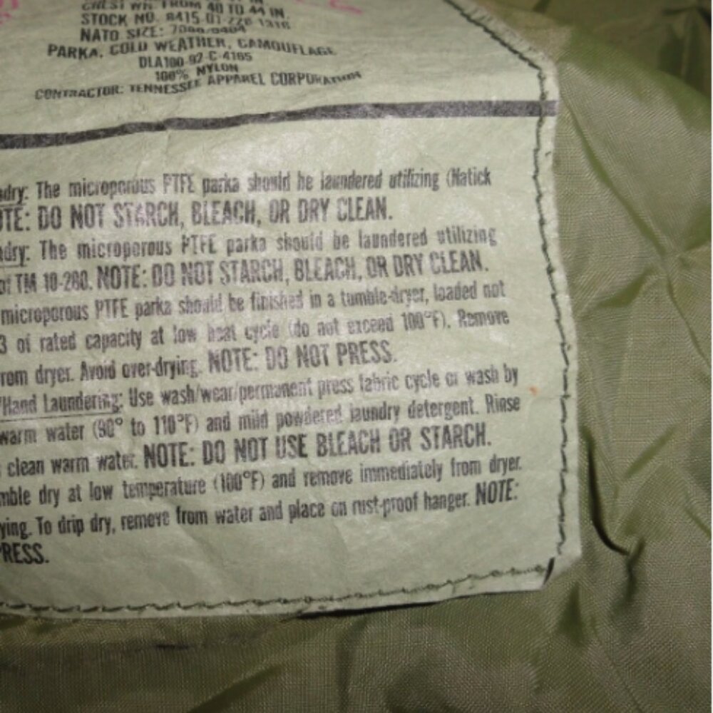 BDU WOODLAND CAMOUFLAGE szMEDIUM GORE-TEX PARKA COLD WX JACKET w/HOOD JM 288 - Picture 7 of 16